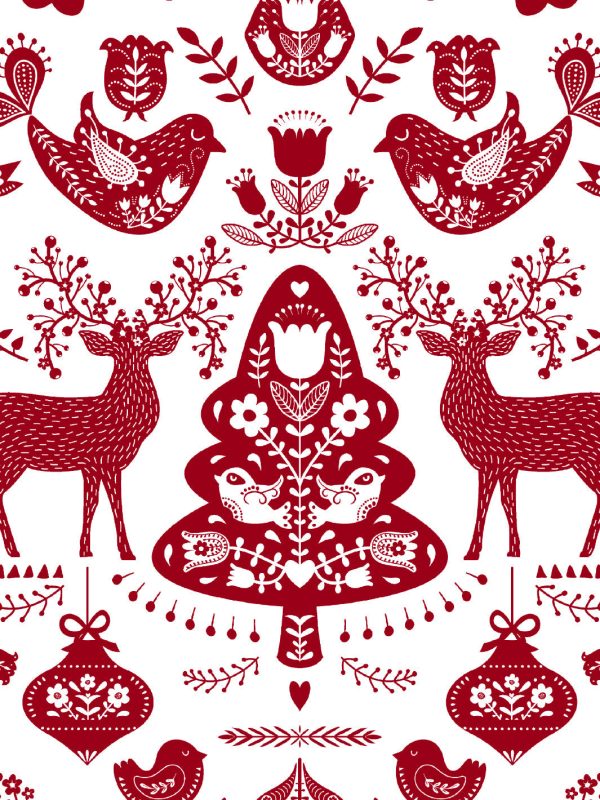 Annika  Scandinavian  Wallpaper by Nathan Turner - Red Fashion