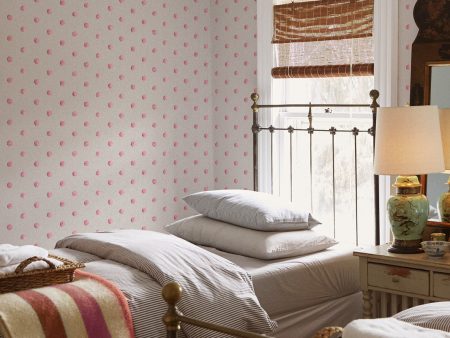 Chenille Dots Small  Wallpaper by Chris Benz - Pink Hot on Sale