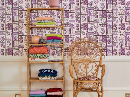 Rita s Kitchen  Wallpaper by Lingua Franca - Maroon Lilac Online Sale