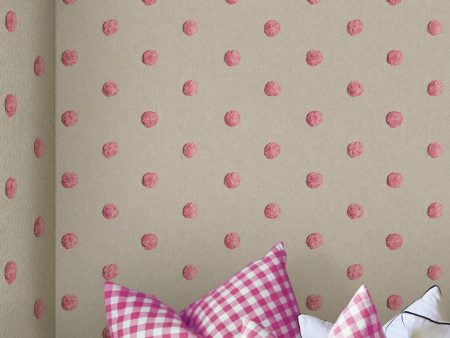 Chenille Dots Large  Wallpaper by Chris Benz - Pink For Discount