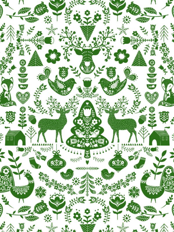 Annika  Scandinavian  Wallpaper by Nathan Turner - Green Online Hot Sale