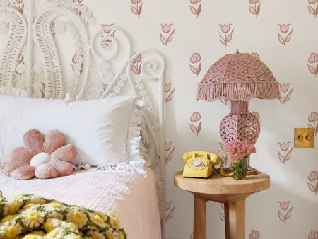 Rita s Flowers  Wallpaper by Lingua Franca - Pink Adobe For Discount