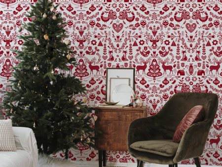 Annika  Scandinavian  Wallpaper by Nathan Turner - Red Fashion