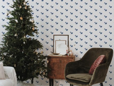 Tuva  Scandinavian  Wallpaper by Nathan Turner - Navy on Sale