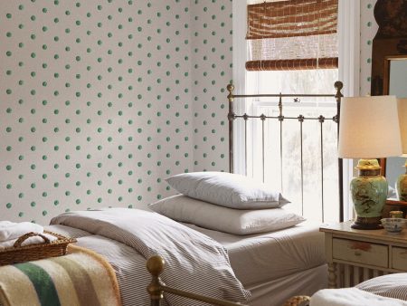 Chenille Dots Small  Wallpaper by Chris Benz - Green For Sale