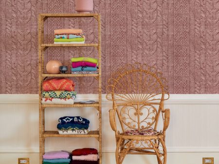 Cable Knit  Wallpaper by Lingua Franca - Mauve Sale