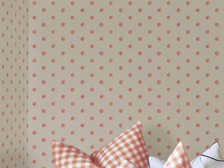 Chenille Dots Small  Wallpaper by Chris Benz - Salmon Discount