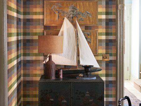 Bellport Madras Small  Wallpaper by Chris Benz - Ocher Online Hot Sale