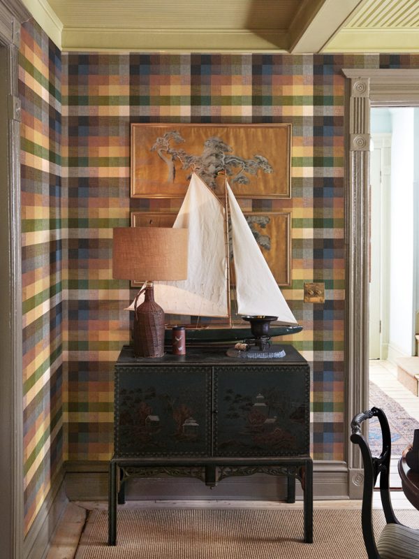 Bellport Madras Small  Wallpaper by Chris Benz - Ocher Online Hot Sale