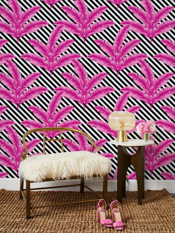 BarbieStyle™ Isla Palm  Wallpaper - 219 Barbie™ Pink & Black Discount