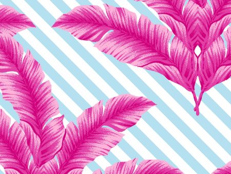 BarbieStyle™ Isla Palm  Wallpaper - 219 Barbie™ Pink & Baby Blue For Sale