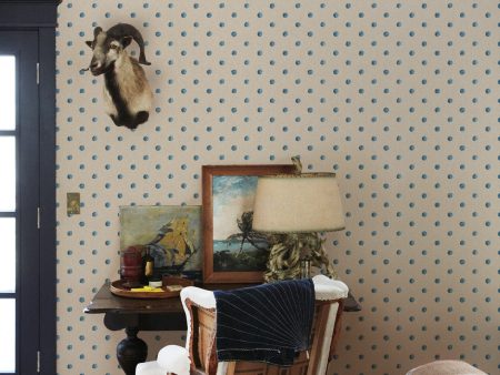 Chenille Dots Small  Wallpaper by Chris Benz - Blue Cheap