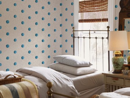 Chenille Dots Large  Wallpaper by Chris Benz - Blue Fashion