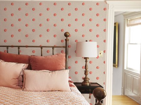 Chenille Dots Large  Wallpaper by Chris Benz - Salmon Online Sale