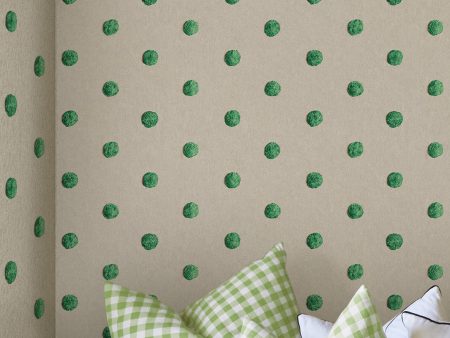 Chenille Dots Large  Wallpaper by Chris Benz - Green Supply