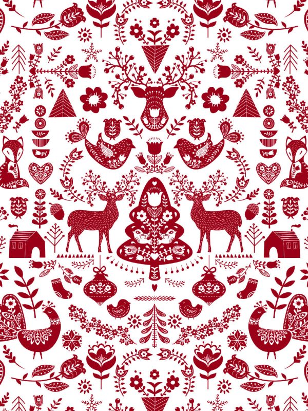 Annika  Scandinavian  Wallpaper by Nathan Turner - Red Fashion