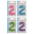 2 Glitter Numeral Candle For Cheap