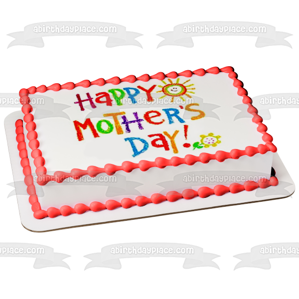 Happy Mother s Day Children s Art Edible Cake Topper Image ABPID53804 Hot on Sale