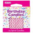 Pink 2 ½  Smooth & Spiral Candles, 24ct Online Sale