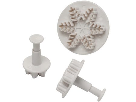 Snowflake Plunger, 3-Piece Set Cutters Molds Online now