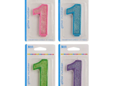 1 Glitter Numeral Candle Online