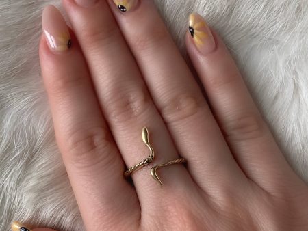 Brass Serpent Wrap Ring on Sale