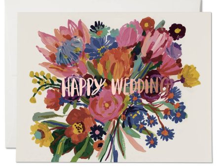 Happy Wedding Flowers Card Fashion