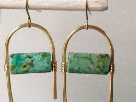 Boulder African Turquoise Earrings by Wild Sol Jewelry on Sale