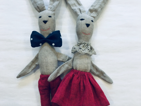 Handmade Linen Bunnies For Sale