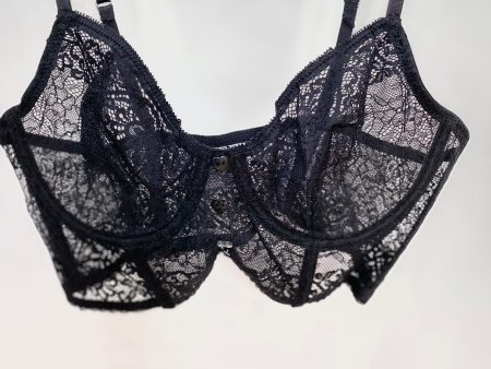 XL Britta Black Lace Bra With ♥ Buttons For Cheap