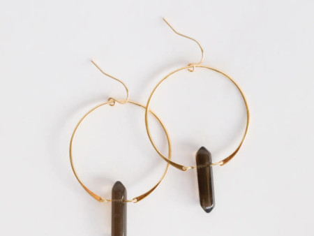 Smoky Quartz Hoop Online now