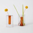 Block Design - Reversible Glass Vase - Small: Grey Orange For Discount