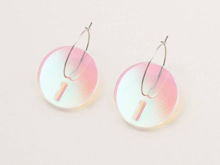 Circle Earrings - Small: Clear Iridescent Online Sale