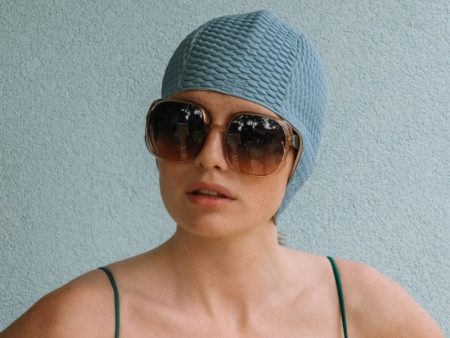 Pale blue retro swimming cap - KORES Online Sale