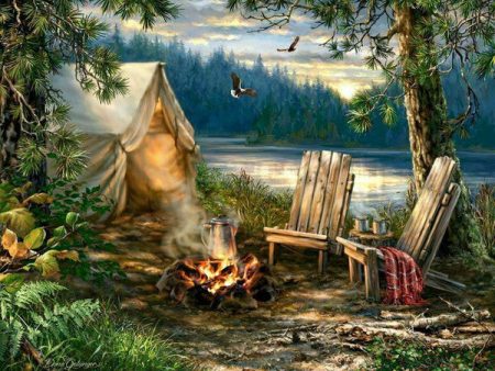 Evening at the Lake 500 Piece Jigsaw Puzzle Online