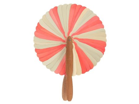 Kep fan natural & coral pink M - THE NICE FLEET Supply