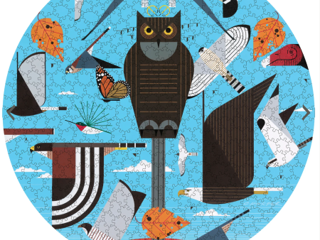 Charley Harper: Hawk Mountain 500-Piece Circular Jigsaw Puzzle Online