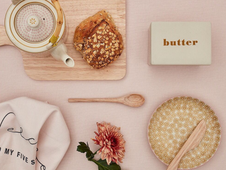 Pink & White Butter Dish For Cheap