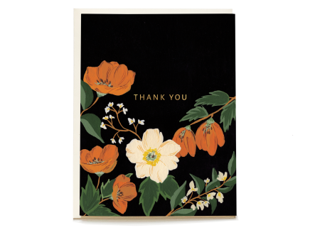 Autumn Poppy Thank You Card Online