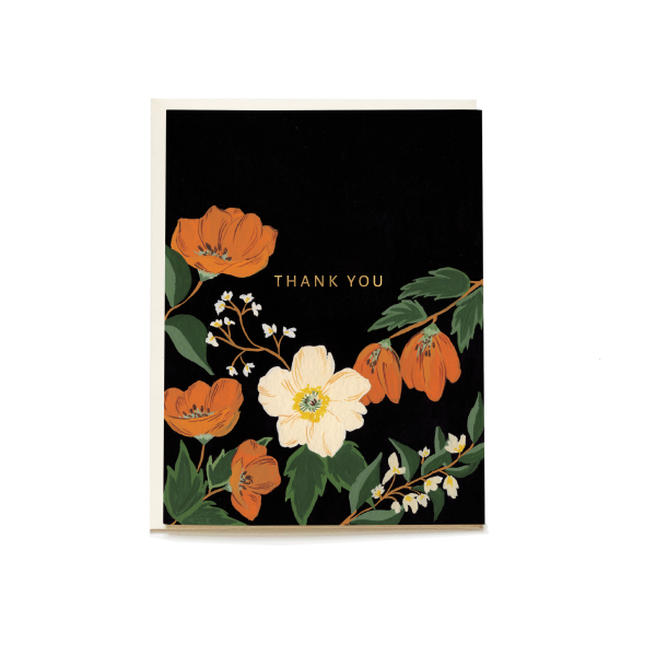 Autumn Poppy Thank You Card Online