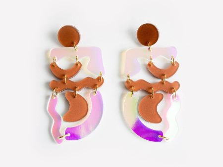 Ecoresin Squiggle Mania Earrings: Nude Solar Hot on Sale