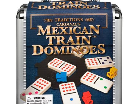 Mexican Train Double 12 Dominoes In Metal Carring Case: Traditions For Discount