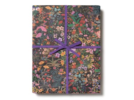 Dark Floral Gift Wrap Sheet | Wrapping Paper For Sale