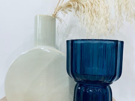 Indigo Blue Glass Vase Online Sale