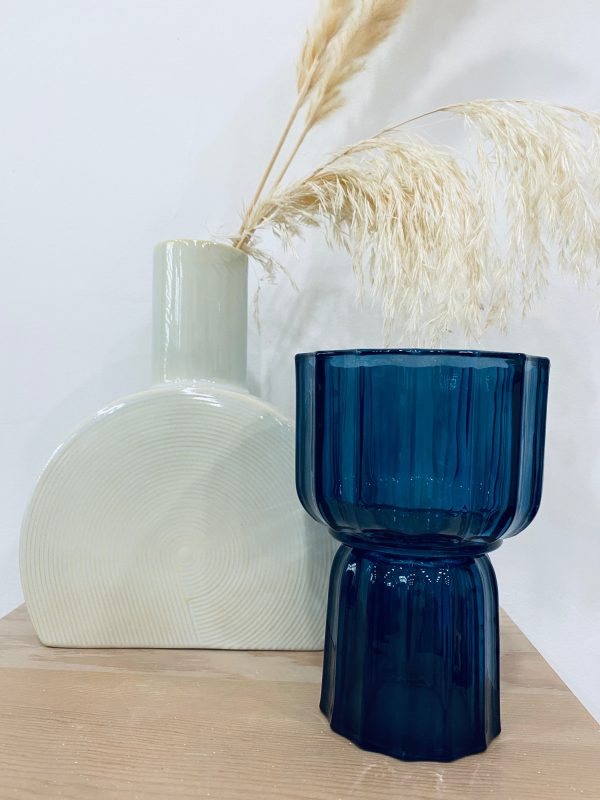 Indigo Blue Glass Vase Online Sale