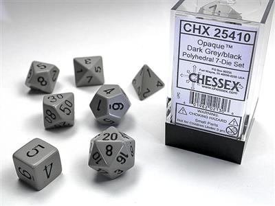 OPAQUE POLYHEDRAL DARK GREY BLACK 7-DIE SET 25410 Cheap