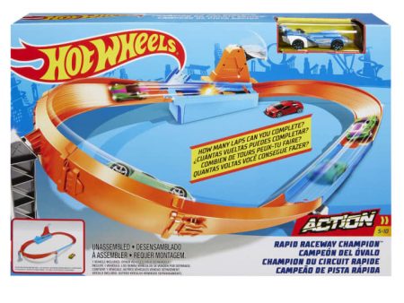 Hot Wheels Rapid Raceway Champion Action Speed Boost Oval Track For Cheap