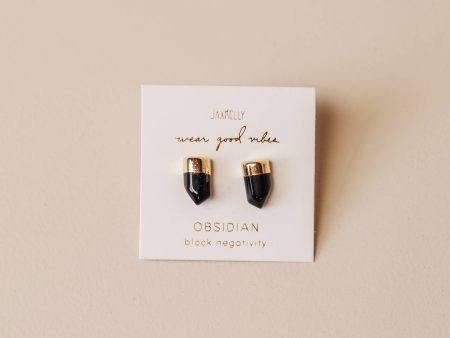 Obsidian Point Earring Hot on Sale