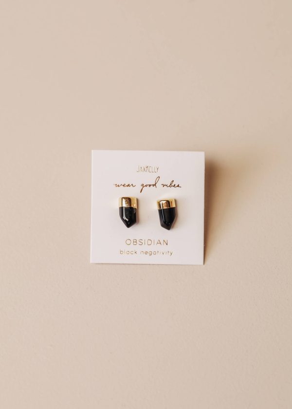 Obsidian Point Earring Hot on Sale