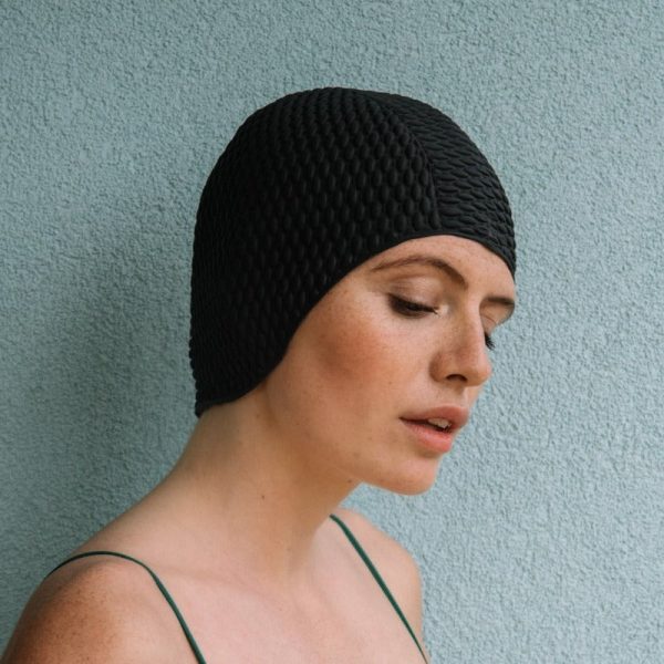 Black retro swimming cap - KORES Online